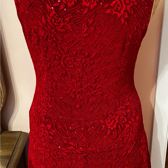 Tradition Red Imbeded Roses Dress - Picture 3 of 4